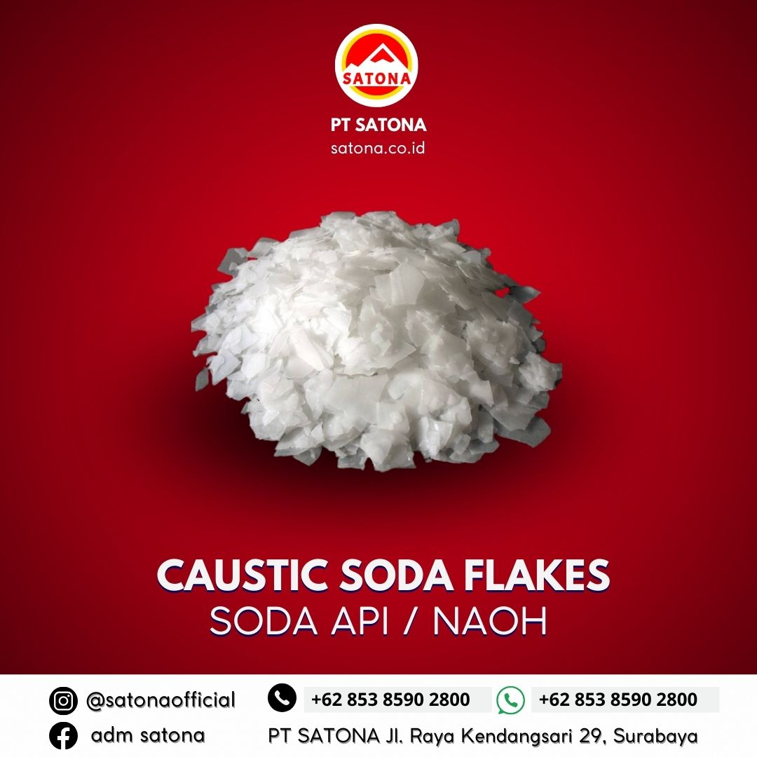 Caustic Soda Flake/Soda Api (NaOH)<h2><strong>Soda Api / Caustic Soda Flakes (NaOH 99%) – Solusi Kimia Terpercaya untuk Industri Anda</strong></h2><p><strong>Deskripsi Produk:</strong> <strong>Soda Api (Caustic Soda Flakes)</strong>, atau <strong>Natrium Hidroksida (NaOH 99%)</strong>, adalah bahan kimia alkali yang sangat kuat dan efisien dalam bentuk serpihan putih. Dikenal juga sebagai <strong>Soda Api</strong>, produk ini memiliki kemampuan luar biasa dalam meningkatkan efisiensi proses industri dan menghasilkan kualitas produk terbaik. Dengan kemurnian tinggi (99%), Caustic Soda Flakes cocok untuk berbagai aplikasi industri yang membutuhkan bahan kimia yang efektif, aman, dan andal.</p><p><strong>Keunggulan Produk:</strong></p><ul><li><strong>Kemurnian 99%</strong>: Menjamin hasil maksimal dalam setiap aplikasi industri.</li><li><strong>Efektif dan Efisien</strong>: Membantu meningkatkan kualitas dan efisiensi produksi di berbagai sektor.</li><li><strong>Serbaguna</strong>: Digunakan dalam banyak industri, dari tekstil hingga deterjen, memberikan solusi kimia yang handal.</li></ul><p><strong>Kegunaan Utama:</strong></p><ol><li><strong>Industri Tekstil</strong>: Caustic Soda Flakes digunakan untuk mengatur pH dalam proses pewarnaan dan pencelupan kain, menghasilkan warna yang konsisten dan tahan lama.</li><li><strong>Industri Kertas</strong>: Digunakan dalam pembuatan pulp untuk menghilangkan lignin dari serat tanaman, menghasilkan pulp yang lebih bersih dan kertas berkualitas tinggi.</li><li><strong>Industri Deterjen</strong>: Menjadi bahan utama dalam pembuatan sabun dan deterjen yang efektif, menjadikannya pilihan terbaik untuk produk pembersih rumah tangga dan industri.</li></ol><p><strong>Kenapa Memilih Soda Api / Caustic Soda Flakes Kami?</strong></p><ul><li><strong>Kualitas Terjamin</strong>: Dengan kadar NaOH 99%, produk kami memberikan hasil terbaik dan performa yang sangat stabil.</li><li><strong>Bahan Kimia yang Tepat</strong>: Memenuhi kebutuhan industri Anda dengan solusi kimia yang kuat dan efisien.</li><li><strong>Mudah Digunakan</strong>: Bentuk flakes membuatnya mudah dikelola dan diaplikasikan di berbagai proses produksi.</li></ul><p><strong>Pemesanan Mudah &amp; Cepat</strong>:<br>Untuk pemesanan atau informasi lebih lanjut, kunjungi website kami di <a href="http://www.satona.co.id/"><span style="text-decoration: underline;">www.satona.co.id</span></a> atau hubungi kami melalui WhatsApp di 0813-9394-8500.</p><p><strong>Alamat Kantor</strong>:<br>PT. Satona<br>Jalan Raya Kendangsari No 29, Surabaya</p><p><strong>Soda Api / Caustic Soda Flakes (NaOH 99%)</strong> kami adalah pilihan tepat untuk mendukung kesuksesan industri Anda. Percayakan bahan kimia Anda pada kami, dan nikmati produk yang berkualitas tinggi serta layanan yang profesional!</p><p><br></p>